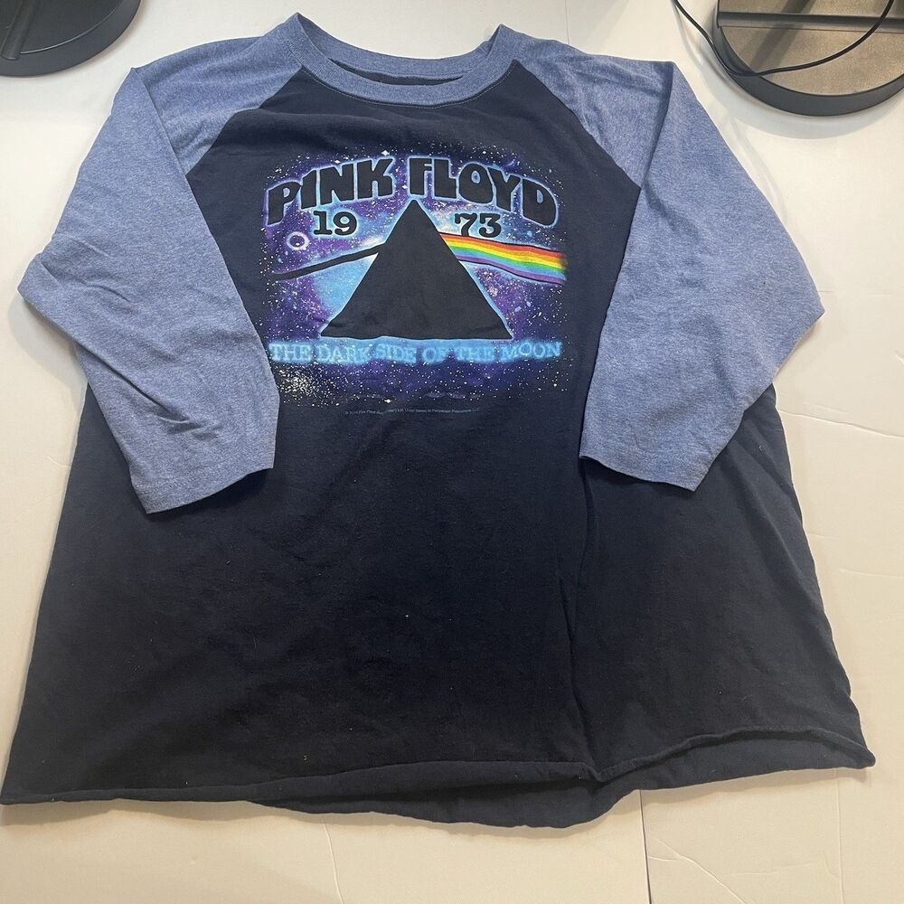 Pink Floyd Dark Side of the Moon 1973 Liquid Blue Raglan Shirt XL